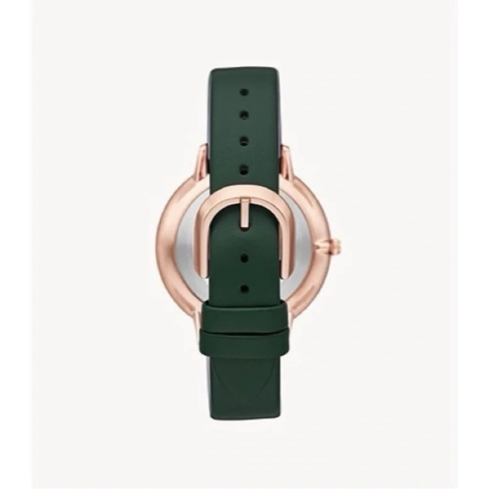 Kate Spade Green and Rose-Tone Leather Watch